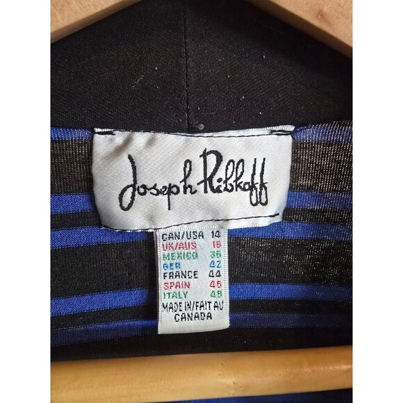 Joseph Ribkoff blue and black zip up top women's size 14 - Picture 4 of 8